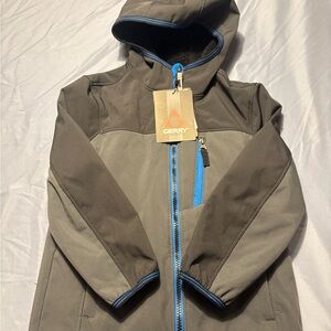 Gerry Falcon Softshell Gray and Blue Hooded Jacket kids XS